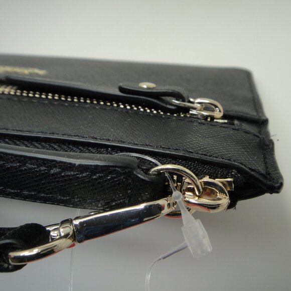 NWT Kate Spade TINIE Black  Leather ZipTop Wristlet Wallet Purse - Picture 9 of 11